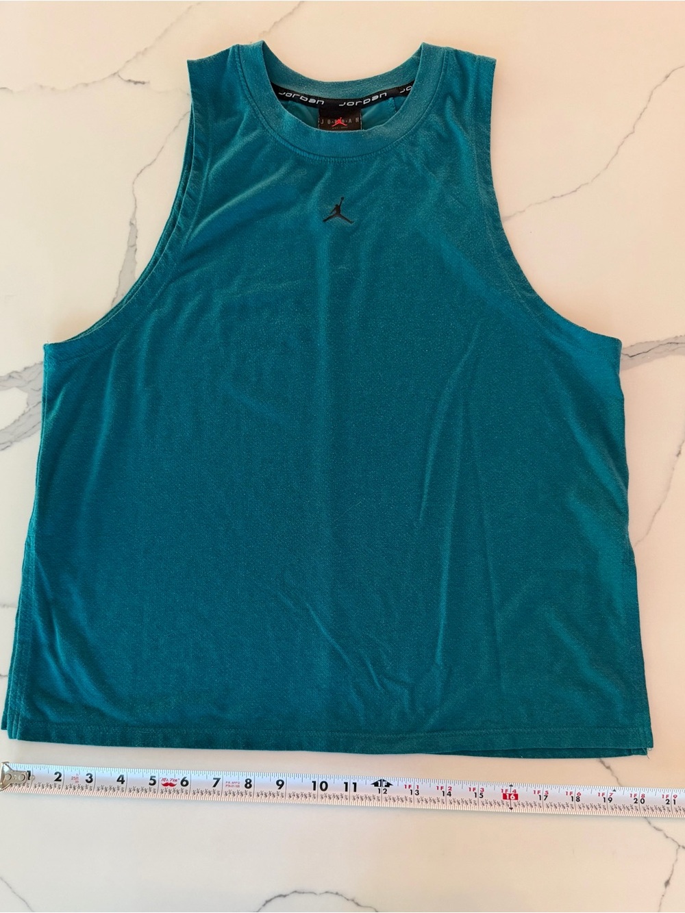 Jordan Teal Blue Athletic Tank Top with Black Jumpman Logo womens M